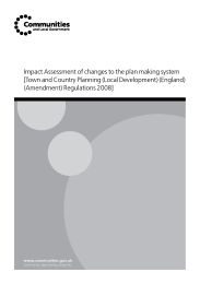Impact assessment of changes to the plan making system - Town and country planning (local development) (England) (amendment) regulations 2008