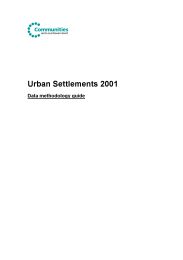 Urban settlements 2001 - data methodology guide