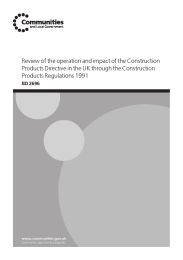 Review of the operation and impact of the Construction products directive in the UK through the Construction products regulations 1991: BD 2696