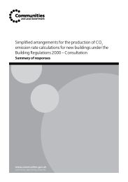 Simplified arrangements for production of CO2 emission rate calculations for new buildings under the Building Regulations 2000 - consultation: Summary of responses