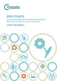 Eco-towns - sustainability appraisal and habitats regulations assessment of the eco-towns programme: Leeds city region