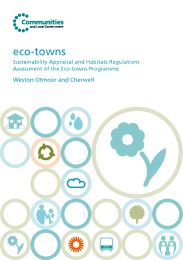 Eco-towns - sustainability appraisal and habitats regulations assessment of the eco-towns programme: Weston Otmoor and Cherwell