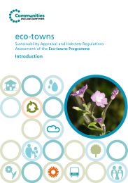 Eco-towns - sustainability appraisal and habitats regulations assessment of the eco-towns programme: introduction