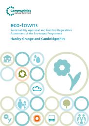 Eco-towns - sustainability appraisal and habitats regulations assessment of the eco-towns programme: Hanley Grange and Cambridgeshire