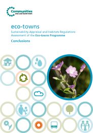 Eco-towns - sustainability appraisal and habitats regulations assessment of the eco-towns programme: conclusion