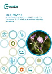 Eco-towns - sustainability appraisal and habitats regulations assessment of the draft eco-towns planning policy statement