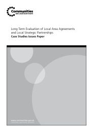 Long term evaluation of local area agreements and local strategic partnerships - case studies issues paper