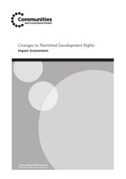 Changes to permitted development rights - impact assessment