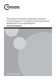 European Commission's proposed Construction products regulation: consultation on the proposals and development of a UK negotiating line: Summary of responses