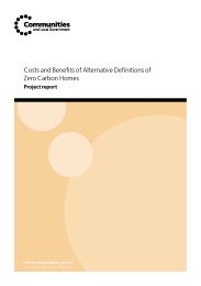Costs and benefits of alternative definitions of zero carbon homes: project report
