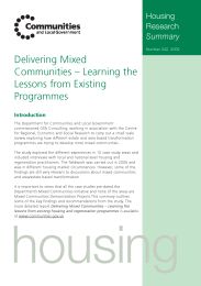 Delivering mixed communities - learning the lessons from existing programmes
