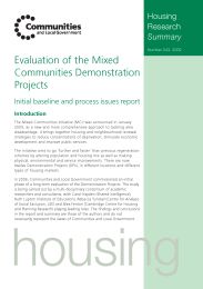 Evaluation of the mixed communities initiative demonstration project - initial report: baseline and early process issues