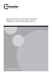 Impact assessment of changes to fire safety legislation on sub-surface railway stations