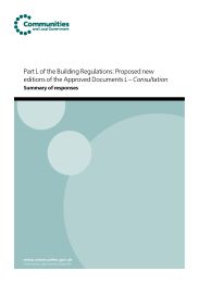 Part L of the Building Regulations: Proposed new editions of the Approved Documents L - Consultation: Summary of responses