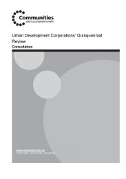 Urban development corporations' quinquennial review - consultation