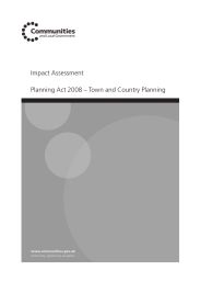 Impact assessment - Planning act 2008: town and country planning