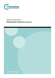 Impact assessment - planning policy statement: eco-towns
