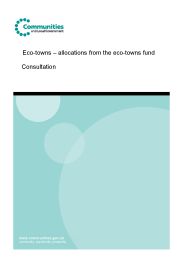 Eco-towns - allocations from the eco-towns fund: consultation
