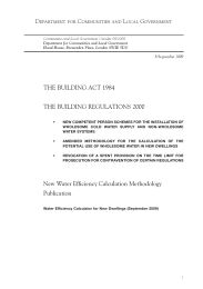 Building act 1984. The Building regulations 2000. New competent person schemes for the installation of wholesome cold water supply and non-wholesome water systems. Amended methodology for the calculation of the potential use of wholesome water in new dwellings. Revocation of a spent provision on the time limit for prosecution for contravention of certain regulations