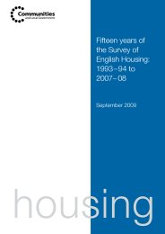 Fifteen years of the survey of English housing: 1993-94 to 2007-08