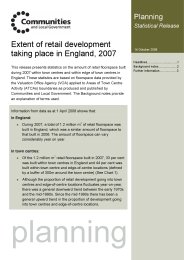 Extent of retail development taking place in England, 2007