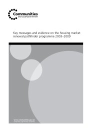 Key messages and evidence on the housing market renewal pathfinder programme 2003-2009