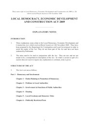 Local democracy, economic development and construction act 2009. Chapter 20. Explanatory notes