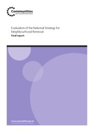 Evaluation of the national strategy for neighbourhood renewal - final report