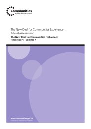 New deal for communities experience: a final assessment. The new deal for communities evaluation: final report - volume 7