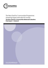 New deal for communities programme: assessing impact and value for money. The new deal for communities national evaluation: final report - volume 6