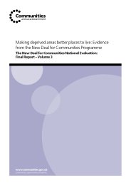 New deal for communities programme: evidence from the new deal for communities programme. The new deal for communities national evaluation: final report - volume 3