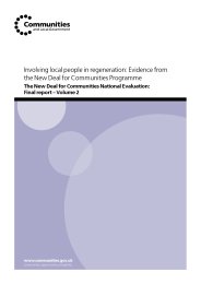 Involving local people in regeneration: evidence from the new deal for communities programme. The new deal for communities national evaluation: final report - volume 2