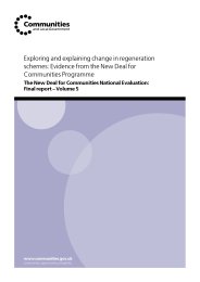 Exploring and explaining change in regeneration schemes: evidence from the new deal for communities programme. The new deal for communities national evaluation: final report - volume 5