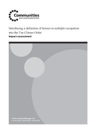 Introducing a definition of houses in multiple occupation into the use classes order - impact assessment