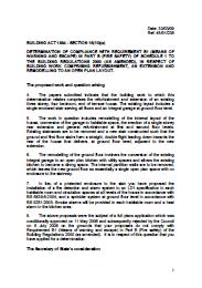 B1 (means of warning and escape) - building work comprising refurbishment, an extension and remodelling to an open plan layout