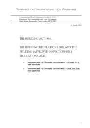 Building act 1984. The Building regulations 2000 and the Building (approved inspectors etc.) regulations 2000. Amendments to Approved Document B - volumes 1 and 2, 2006 editions. Amendments to Approved Documents L1A, L1B, L2A, L2B, 2006 editions