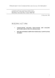 Building act 1984. Consolidated Building regulations and Building (approved inspectors etc.) regulations. New and extended competent person self-certification schemes