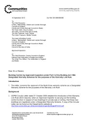 Building control by Approved Inspectors under Part II of the Building act 1984 designated warranty schemes for the purposes of the warranty link rule