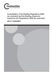 Consolidation of the Building Regulations 2000 (as amended) and the Building (Approved Inspectors etc.) Regulations 2000 (as amended) - Impact assessment