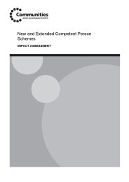 New and extended Competent Person Schemes - Impact assessment