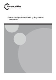 Future changes to the Building Regulations - next steps
