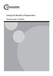 Valuing the benefits of regeneration. Economics paper 7: summary