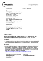 Building control by Approved Inspectors under Part II of the Building act 1984 designated warranty schemes for the purposes of the warranty link rule