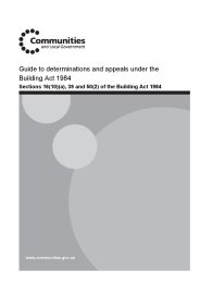 Guide to determinations and appeals under the Building act 1984: Sections 16 (10) (a), 39 and 50 (2) of the Building Act 1984