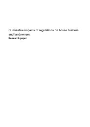 Cumulative impacts of regulations on house builders and landowners