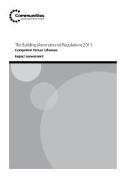 Building (amendment) regulations 2011: Competent person schemes: Impact assessment