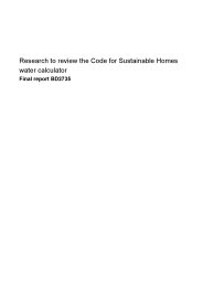 Research to review the Code for sustainable homes water calculator: Final report BD2735