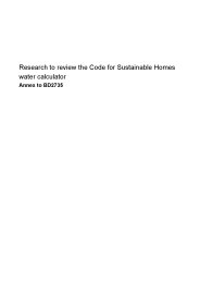 Research to review the Code for sustainable homes water calculator: Annex to BD2735