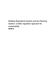 Building Regulations system and the Planning system: a better regulation approach for sustainability: BD2614