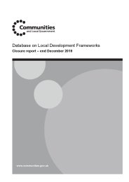 Database on local development frameworks. Closure report - end December 2010